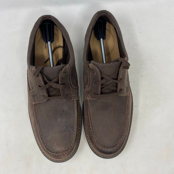 Clarks Rendell Walk Brown Leather Casual Loafer Mens Size 11W - Picture 4 of 8